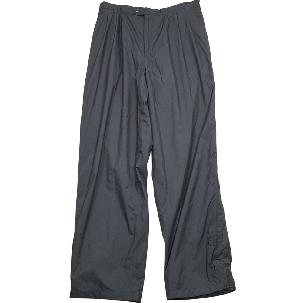 FootJoy DryJoys Golf Pants Men XL 32W 33L Black Tour Rain Waterproof Track‎ Zip